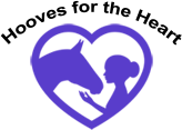 Hooves for the Heart Logo - Girl and Horse in Heart